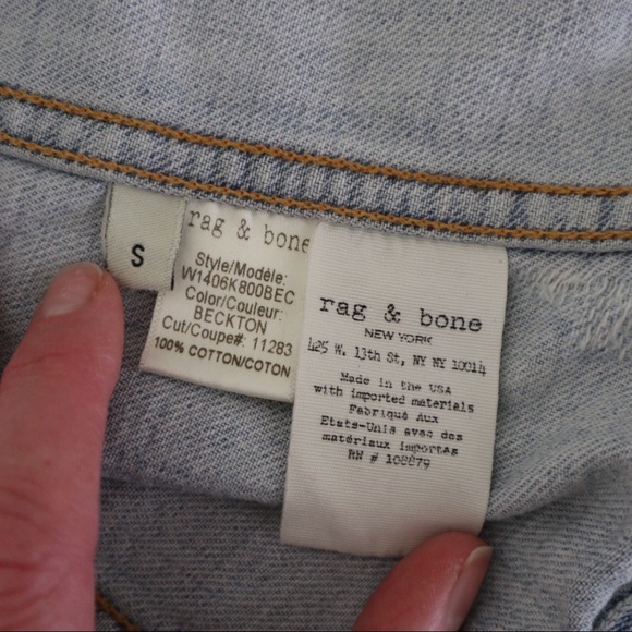 Rag And Bone Denim Vest- Size S fits like M/L - Picture 4 of 7